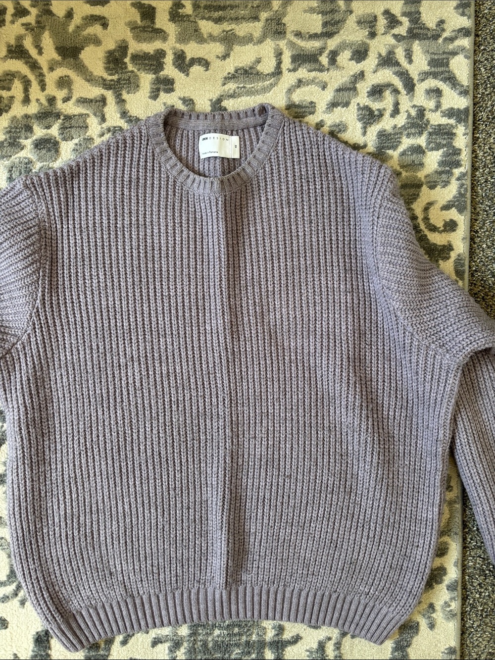 ASOS Men's Crewneck Sweater in Dusty Lavender OVERSIZED